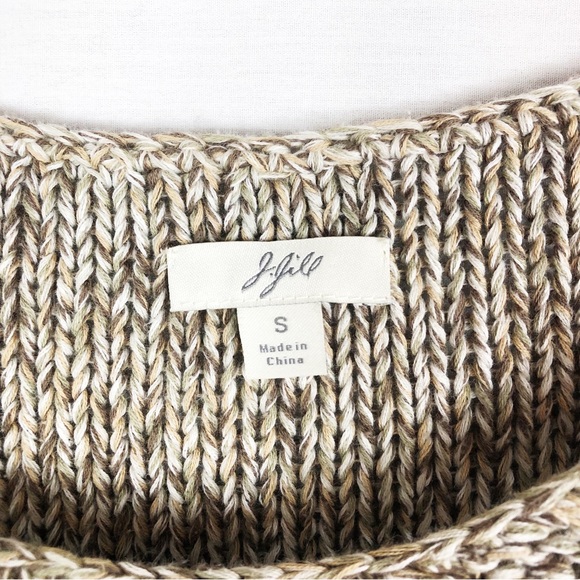 J. Jill Open Knit Cotton Pull Over Sweater | Beige Brown | Size Small - Picture 2 of 10